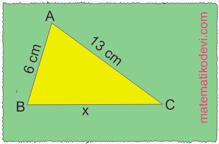 Ucgenin iki kenar uzunlugunun toplami veya farki ile ucuncu kenarinin uzunlugunu iliskilendirir2.