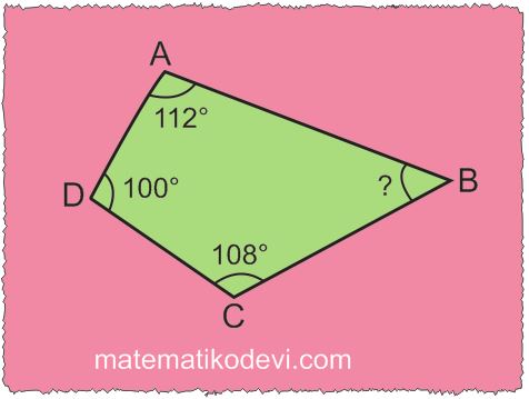 Ucgen ve dortgenlerin ic acilarinin olculeri toplamini belirler ve verilmeyen aciyi bulur.13