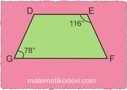 Ucgen ve dortgenlerin ic acilarinin olculeri toplamini belirler ve verilmeyen aciyi bulur.15