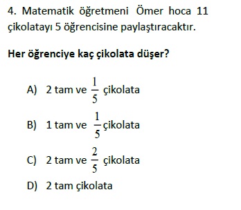 Bölme İşleminde Kalanı Yorumlama