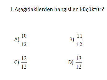 Kesirlerde Sıralama