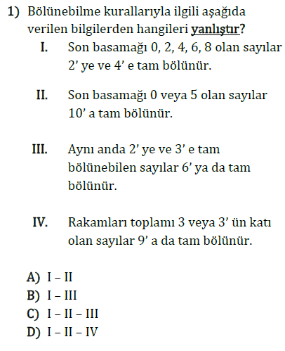 Bölünebilme Kuralları