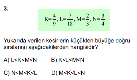 Kesirleri Karşılaştırma ve Sayı Doğrusunda Gösterme