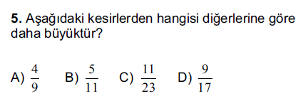 Kesirleri Karşılaştırma ve Sayı Doğrusunda Gösterme