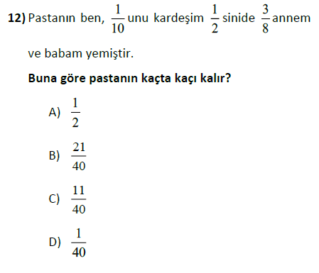 Kesirlerde Toplama ve Çıkarma İşlemi