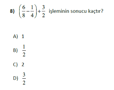 Kesirlerde Toplama ve Çıkarma İşlemi