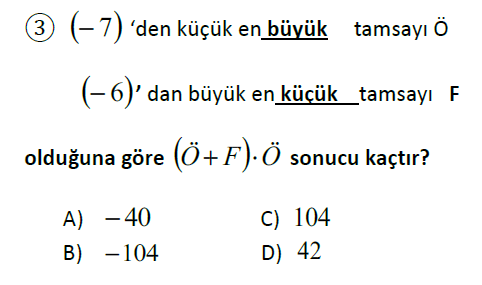 Tam Sayılarla Çarpma Bölme