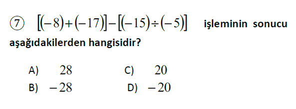 Tam Sayılarla Çarpma Bölme