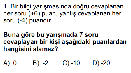 Tam Sayılarda Toplama ve Çıkarma İşlemi