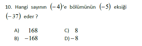 Tam Sayılarda Problemler