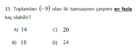 Tam Sayılarda Problemler