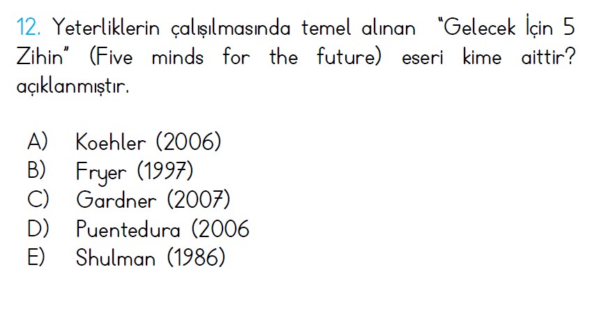 Uzman Öğretmenlik Test