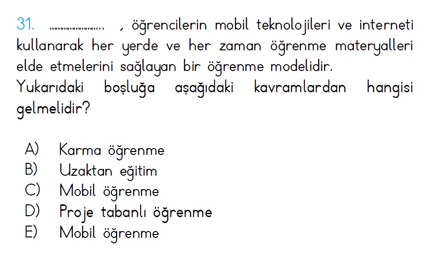 Uzman Öğretmenlik Test