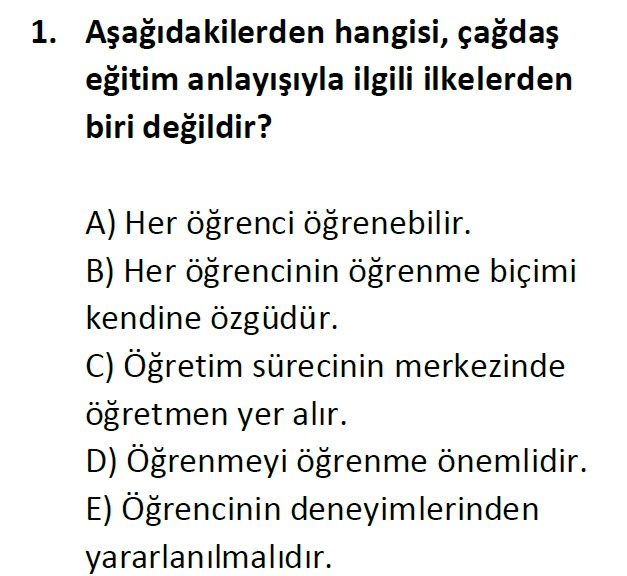 Uzman Öğretmenlik Test