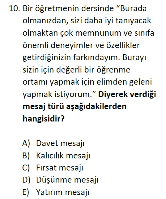 Uzman Öğretmenlik Test