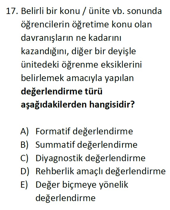 Uzman Öğretmenlik Test