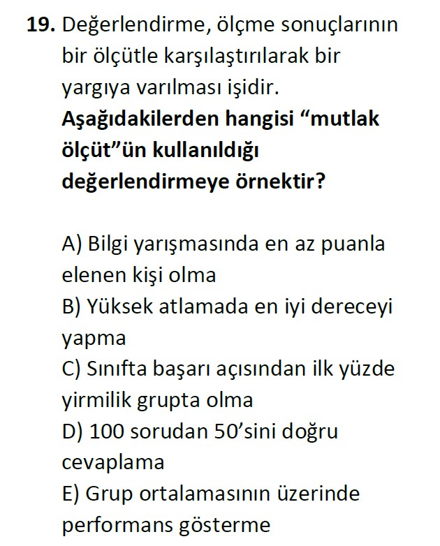 Uzman Öğretmenlik Test