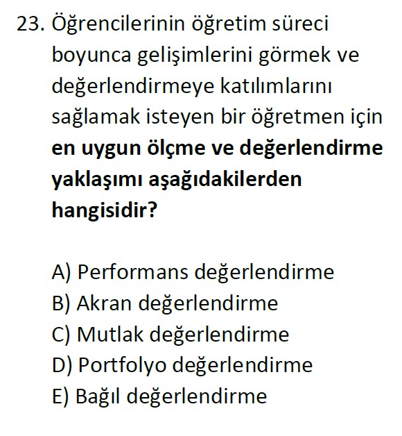 Uzman Öğretmenlik Test