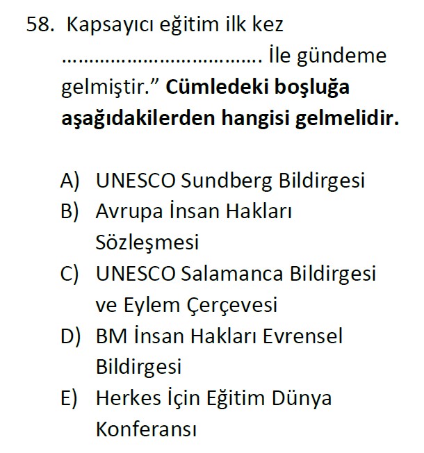 Uzman Öğretmenlik Test