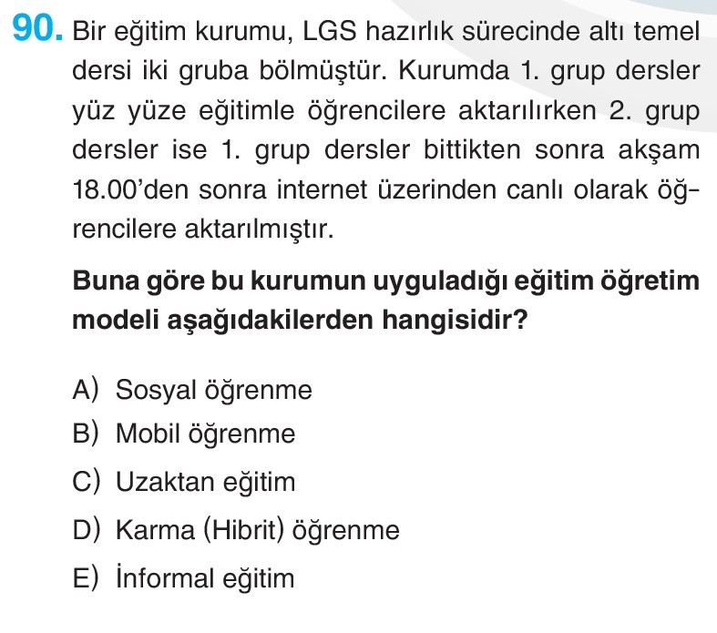 Uzman Öğretmenlik Deneme Sınavı