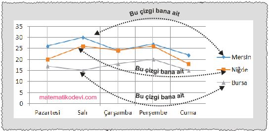 En fazla uc veri grubuna ait cizgi ve sutun grafiklerini yorumlar.8