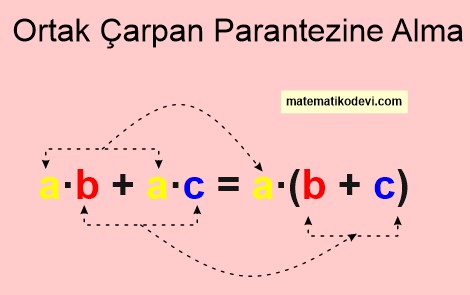 ortak çarpan parantezine alma