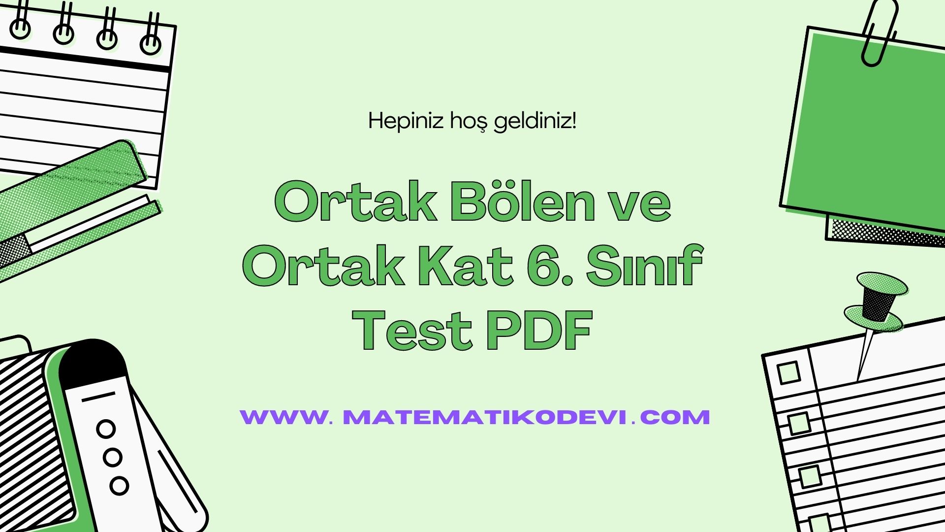 Ortak Bolen ve Ortak Kat 6. Sinif Test PDF