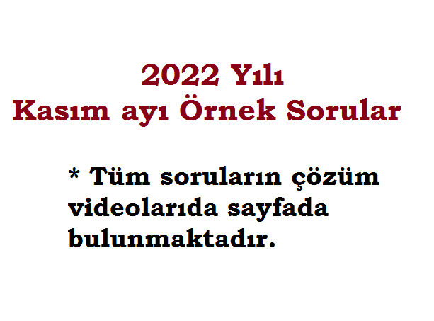 Kasım ayı örnek sorular 2022