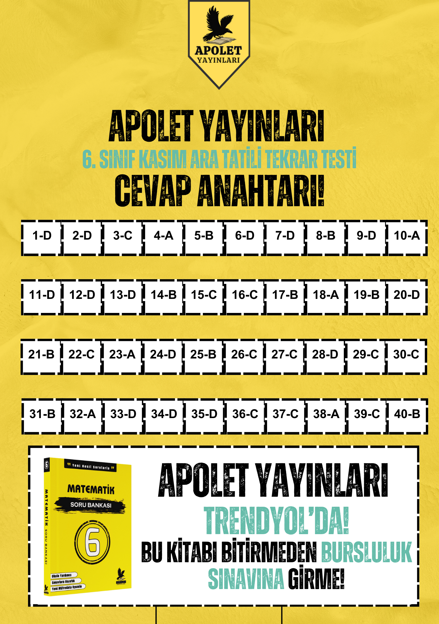 6. Sınıf Ara Tatil Matematik Çalışması