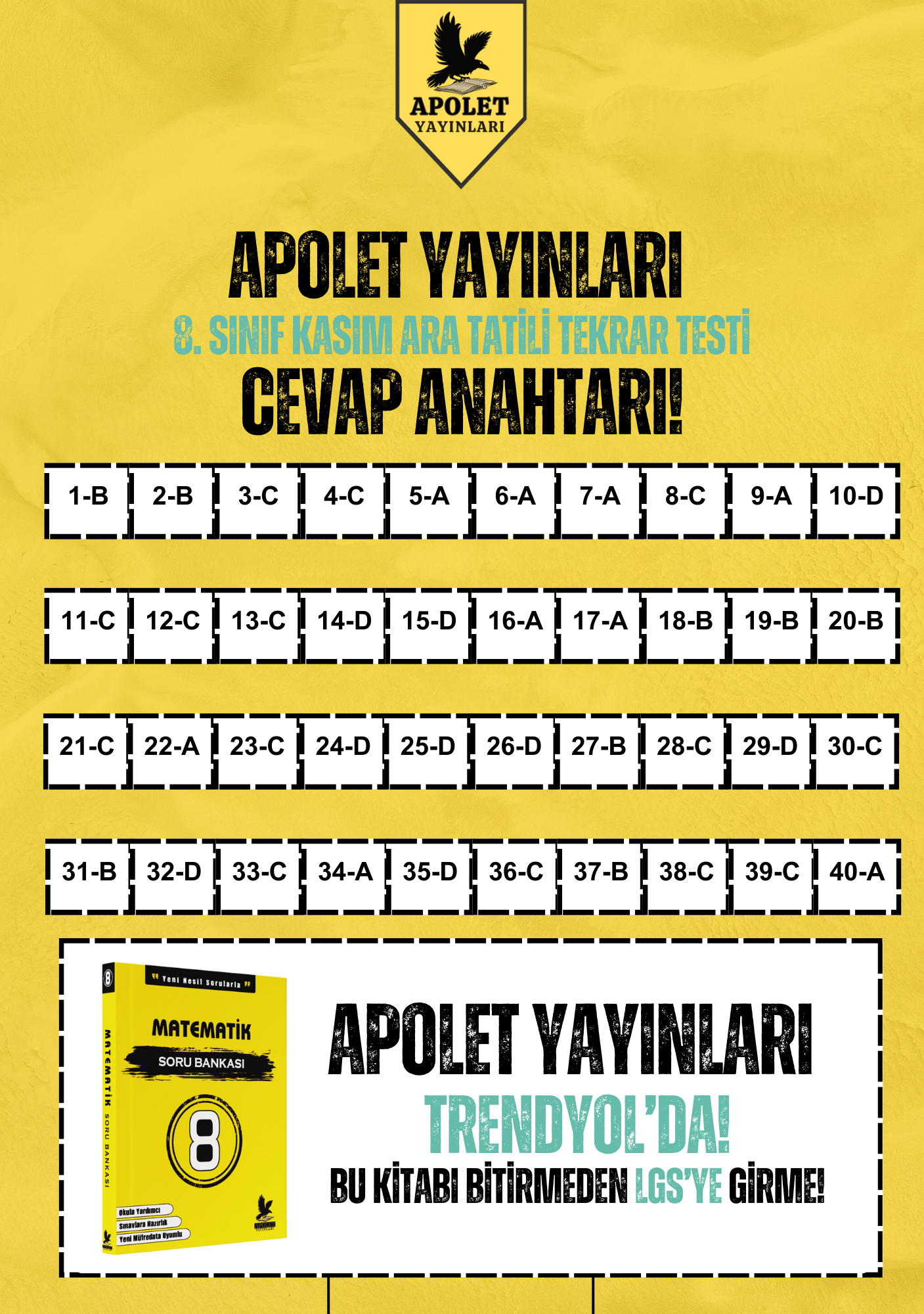 8. Sınıf Ara Tatil Matematik Çalışması